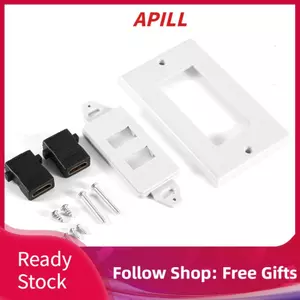 Apill Tấm tường HDMI mạ vàng 1 cổng Ổ cắm đơn gắn ổ cắm nữ Tấm che mặt Hoàn hảo cho hệ thống rạp hát tại nhà Cáp DVD Truyền hình vệ tinh PS3 HDTV Trắng