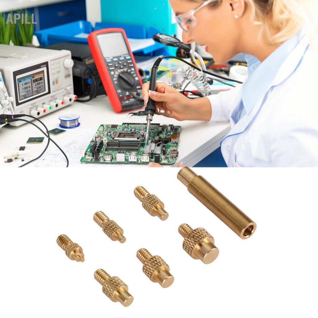 Apill Bộ Nhiệt Lắp Đầu Cho Kích Cỡ M2 M2.5 M3 M4 M5 M6 1/4 Inch M8 Mỏ Hàn 3D Máy In Người Dùng Đa Năng 936 Đầu Đầu