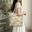 Pháp Retro Tranh Sơn Dầu Hoa Hồng Túi Tote Phong Cách Lười Dung Tích Lớn Túi Đeo Vai Sinh Viên Đi Lại Túi Nách