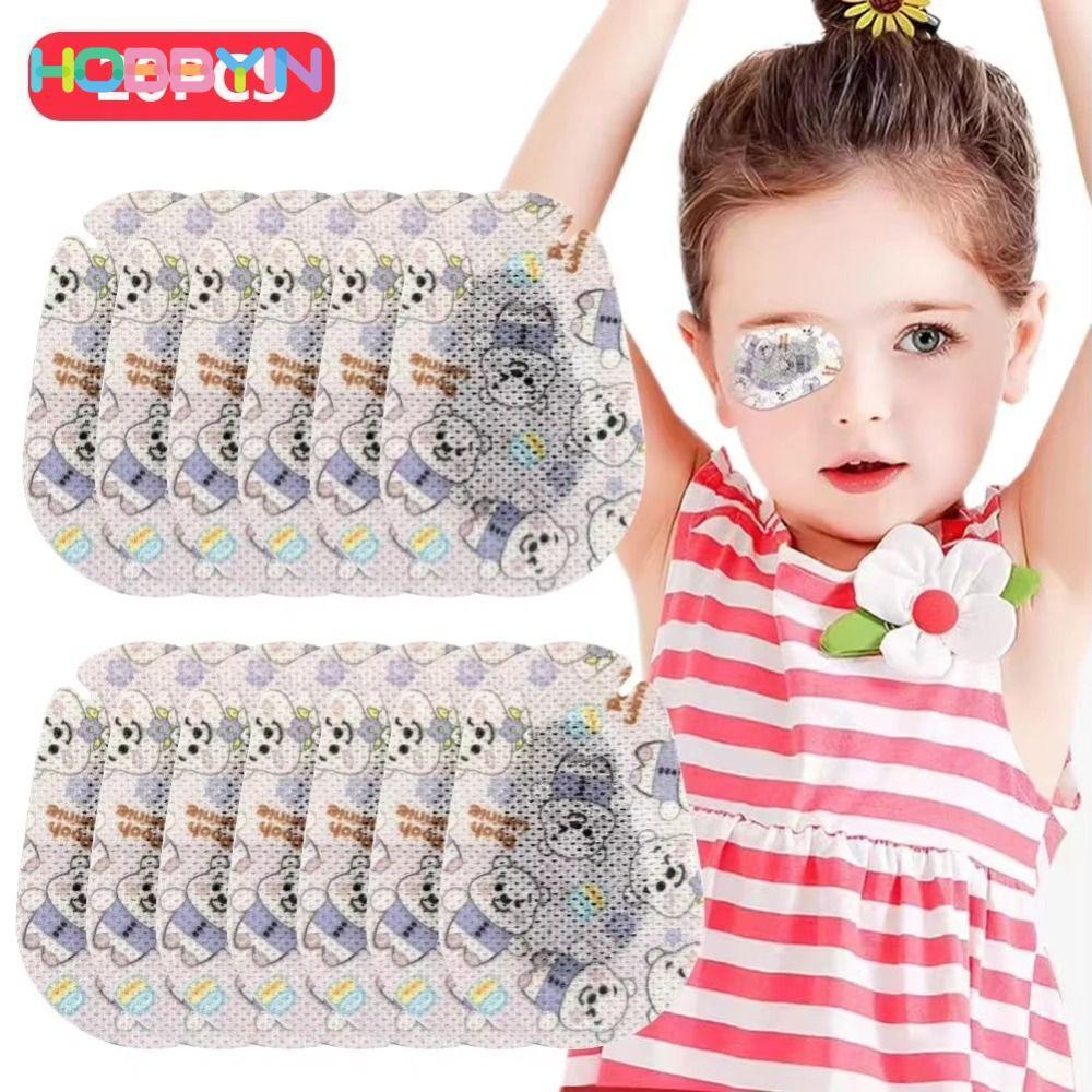HOBBYIN 20 Miếng Dán Mắt Trẻ Em, Miếng Dán Mắt Thị Lực Mềm Mại Thân Thiện Với Da, Miếng Dán Chăm Sóc Thị Lực Dính Dùng Một Lần Dễ Thương Cho Bé Gái Bé Trai