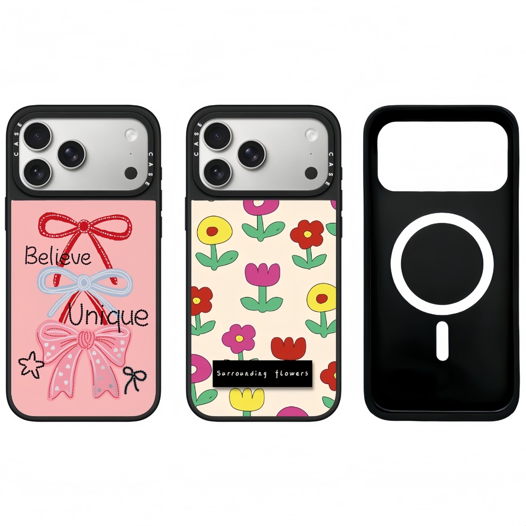 Ốp Điện Thoại Gương Nơ Màu Từ Tính Cho IPhone 17 Pro Max 17 Air 16 15 14 13 12 11 Vỏ Bảo Vệ Chống Sốc
