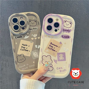 Đối với iPhone 16 15 14 13 12Pro Max 11 XR XS Max 7 8 Plus Bunny Case Đối với iPhone 16 Pro 16 Plus 16Pro Max