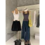 ✅ Áo Thường ✅ Trong Kho nữ áo vest không tay [WGWE] Áo Vest Cổ Treo Sóng Retro Mỹ Spice Girls Slim Fit Giảm Béo Cơ Bản Joker Sling Top
