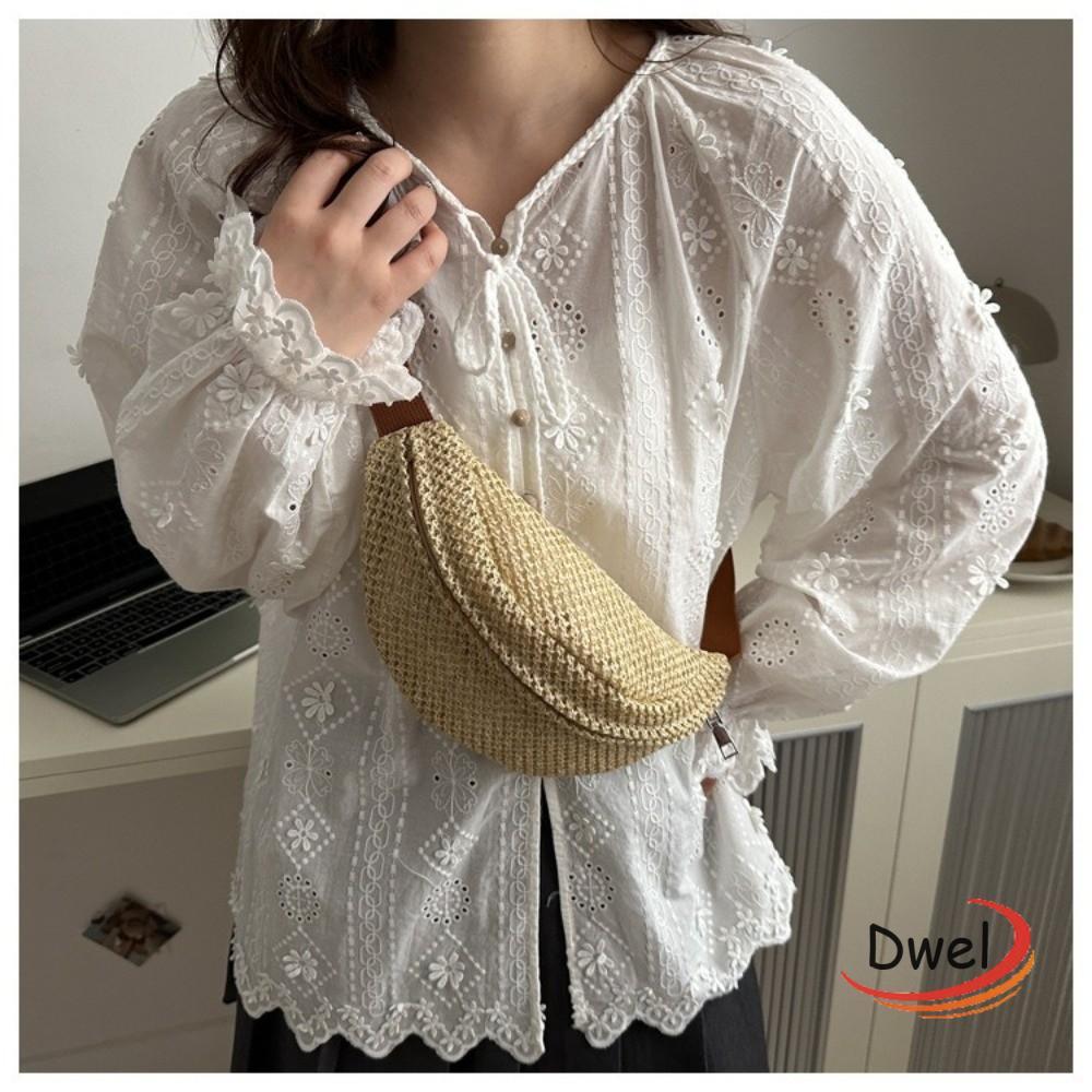 Túi đeo DWEL, Boho móc, túi chéo đa năng, túi thể thao, dệt thoáng khí, dùng khi đi biển