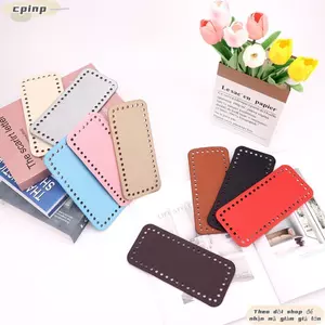 CPINCP Túi Dài Đáy, Hình Chữ Nhật Da PU Móc Đáy Túi, DIY Có Lỗ Làm Túi Ví Đáy Handmade Chống Mài Mòn Cho Nữ