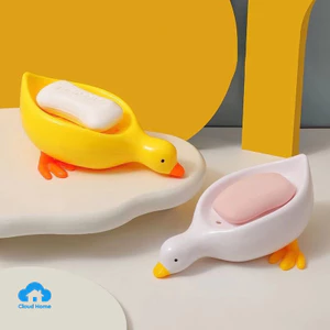 Hộp đựng xà phòng thoát nước nhà tắm, hộp đựng xà phòng cao cấp, hộp đựng xà phòng hình chú vịt vàng dễ thương.