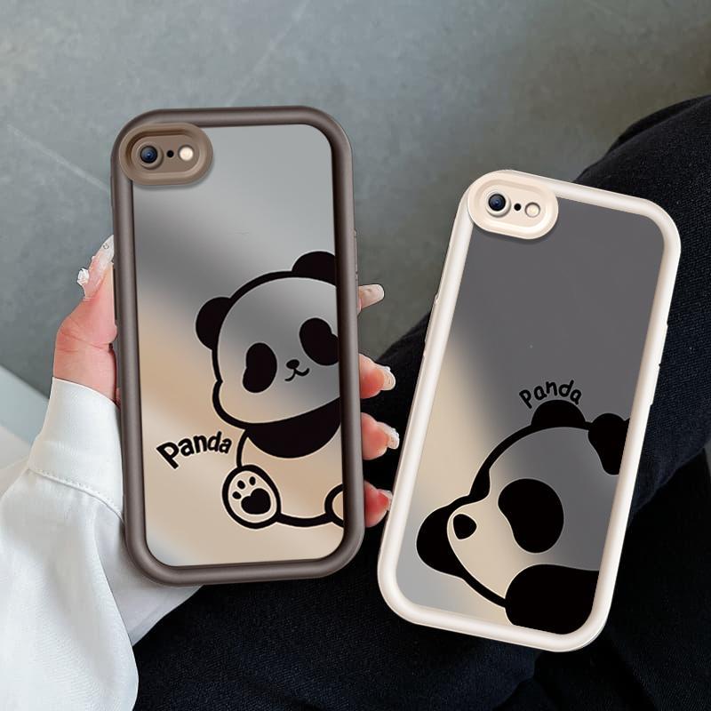 Ốp Lưng Cho iPhone 6 6s 7 8 se2020 Plus Hoạt Hình Silicon Phụ Kiện Mềm TPU Gấu Trúc Mắt Thiên Thần Vỏ Điện Thoại Chống Sốc