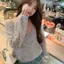 Áo sơ mi dệt kim rỗng đơn giản kiểu Hàn Quốc mùa xuân thu lười biếng cao cấp dành cho nữ 2026 Áo yếm xếp lớp phong cách mới