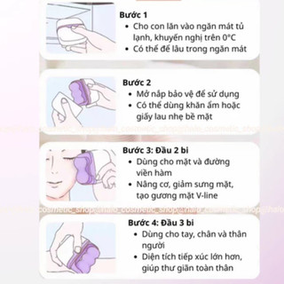 Con Lăn Đá Massage Mặt Mini 2 Đầu Làm Mát, Dụng Cụ Massage Giảm Sưng, Se Khít Lỗ Chân Lông Đa Năng