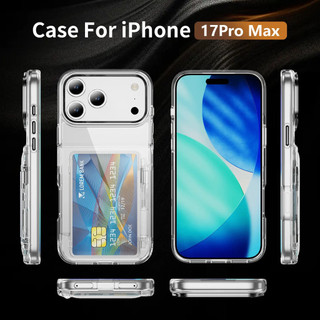 Ốp điện thoại trong suốt đa chức năng cho iphone 17 Pro max 16 pro max 15 pro max 14 pro max 13 12 11 vỏ chống sốc vỏ đựng thẻ