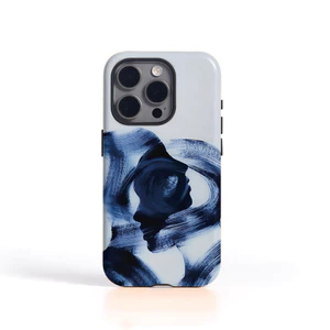 Tranh vẽ hình con người màu xanh nghệ thuật Thích hợp cho iPhone 17Promax 16Pro 15 11 12 13 14 xs XR 17Air Vỏ cứng hai lớp chống sốc K1OS