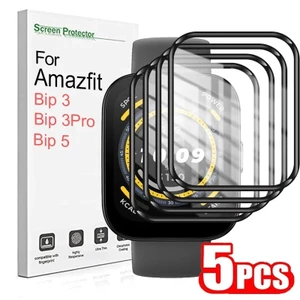 2-10 Chiếc Cong Kính Cường Lực Cho Amazfit Pop Pro 3S 3R 2 Band 7 5 Đen Edge Bảo Vệ Màn Hình Cho Amazfit Bip S lite 3 U Pro 6 5 Unity Anti-Fingerprints Phim Kính HD