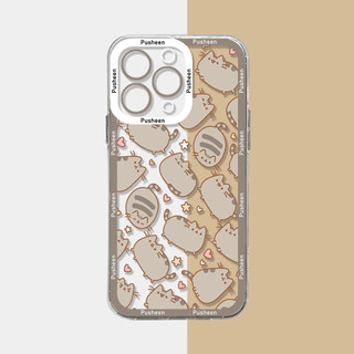 Vỏ Mèo Pusheen Dễ Thương Ngộ nghĩnh Cho Iphone 17 Air 17 Pro Max 14 15 16 Pro Plus Vỏ Mềm Trong Suốt Họa Tiết Hoạt Hình Silicon Trong Suốt TPU Mắt Thiên Thần Chống Rơi