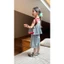 Mùa hè 2026 Phong cách mới cho bé gái Denim Sling Suit Denim Sling + Quần crop