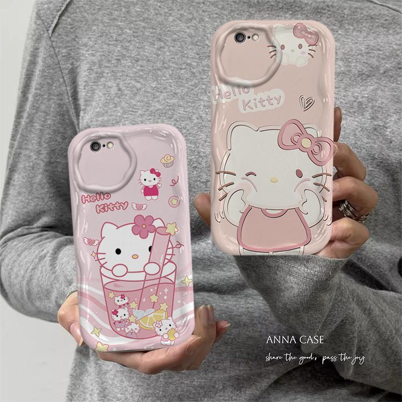 Ốp Lưng Cho iPhone 6 6S 7 8 SE iPhone 6Plus iPhone 6sPlus Phim Hoạt Hình Kem Cặp Đôi Mèo Mềm TPU 3D Sóng Vỏ Điện Thoại Silicon
