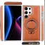 Retro Kinh Doanh Da PU Nhẫn Từ Tính Dành Cho Samsung Galaxy S24 S25 S26 Ultra S23 Plus Cho Vỏ Sạc Không Dây