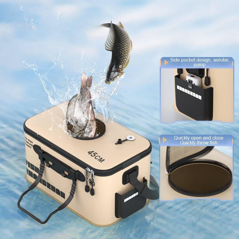 Buet câu cá MUQV-12L/22L - Hộp đựng cá sống gấp gọn tiện lợi, Bảo vệ cá bằng chất liệu EVA