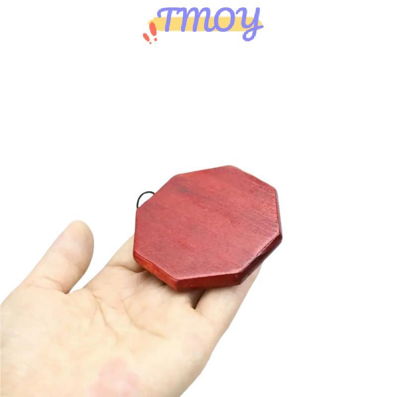 TMOY 1 Retro Gỗ Đỏ Nhôm Chuông Gió Hình Bát Giác Gỗ Treo Thẻ 6 Ống Kim Loại Sân Hành Lang Ban Công Trang Trí TMOY