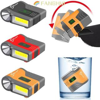 FANGHUI Cap Clip Light, Đen Cam Đỏ USB Sạc Đèn Pha Câu Cá LED, Di Động 15cm Cảm Biến Thông Minh Nhựa Chống Thấm Nước Đi Bộ Đường Dài Đầu Đèn Pin Chiếu Sáng Ngoài Trời
