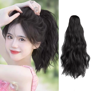 Giá Thấp Spike Tóc Giả Nữ Ngắn Thời Trang Cao Đuôi Ngựa Lê Hoa Cuộn Ngô Perm Nhiệt Độ Cao Lụa Nhỏ Móng Vuốt Kẹp Đuôi Ngựa Tóc Giả Bím Tóc Giả