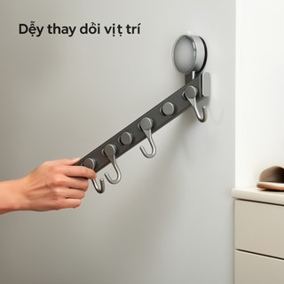 Móc cửa chân không Móc treo quần áo Chịu tải mạnh Dễ dàng lắp đặt Không cần khoan Phòng tắm Nhà bếp