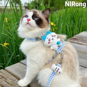 【Ready Stock】 Cat Pulling Rope I-Shaped Adjustable Vest Slip Cat Chain Anti Breaking Loose Pet Outing Kittens Small Dog MLxH