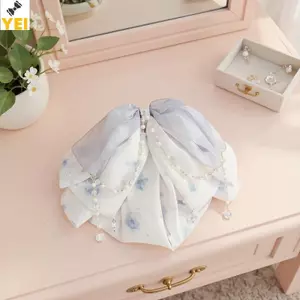 Kẹp Đuôi Ngựa Hình Bướm Voan Màu Hồng, Phù Hợp Cho Nữ Trông Sang Trọng Và Thanh Lịch