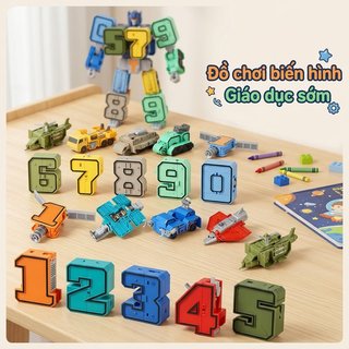 Đồ chơi Robot số có thể biến đổi 0 9 Space Mecha Puzzle Giáo dục Nhựa trẻ em Học tập
