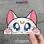 Mặt Trăng Dễ Thương Mèo Luna Anime Hoạt Hình Hai Chiều Thủy Thủ Mặt Trăng Cửa Sổ Kính Phía Sau Ốp Lưng Miếng Dán