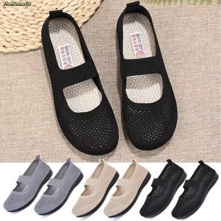 [Vận chuyển nhanh] Giày đế bằng nữ THEHOMECO, lười gập mũi vuông rỗng thoáng khí, lưới mềm đế thấp mùa hè, công sở