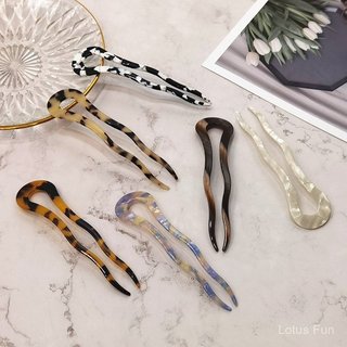 Kẹp tóc hình chữ U xoắn acetate  Phong cách thanh lịch cho đi chơi và tạo kiểu tóc