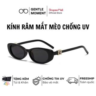 Kính râm mắt mèo oval chống tia UV GENTLE MOMENT kính mát thời trang nam nữ phong cách sang trọng GMT228