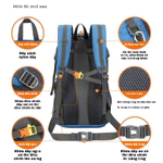 🏕️ Ba Lô Leo Núi Ngoài Trời 50L | Nylon Dày Chống Nước & Xước, Ngăn Nhiều Ngăn, Dáng 3D Thoáng Mát, Có Thể Treo Trang Bị, Dành Cho Trekking & Du Lịch — ảnh 3