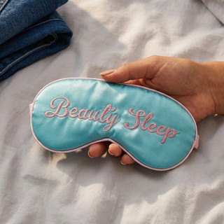 Thêu Anh Mô Phỏng Lụa Scrunchy Dây Đeo Mặt nạ Mắt Ngủ Che Nắng Mặt nạ Bảo Vệ Mắt 4.29