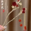 Hoa Đỏ Tua Rua Kẹp Tóc Nữ Thu Đông Mới Trung Quốc Cao Cấp Kẹp Tóc Cổ Hanfu Pan Kẹp Tóc Giáng Sinh Mũ Đội Đầu
