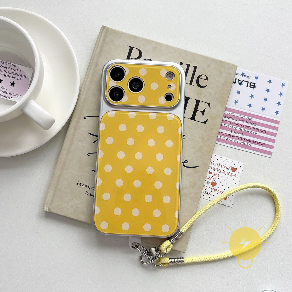Phone Case For iPhone 17 Pro Max 16 15 14 13 Acrylic TPU Colorful Polka Dot Strap Aesthetic Korean Cute