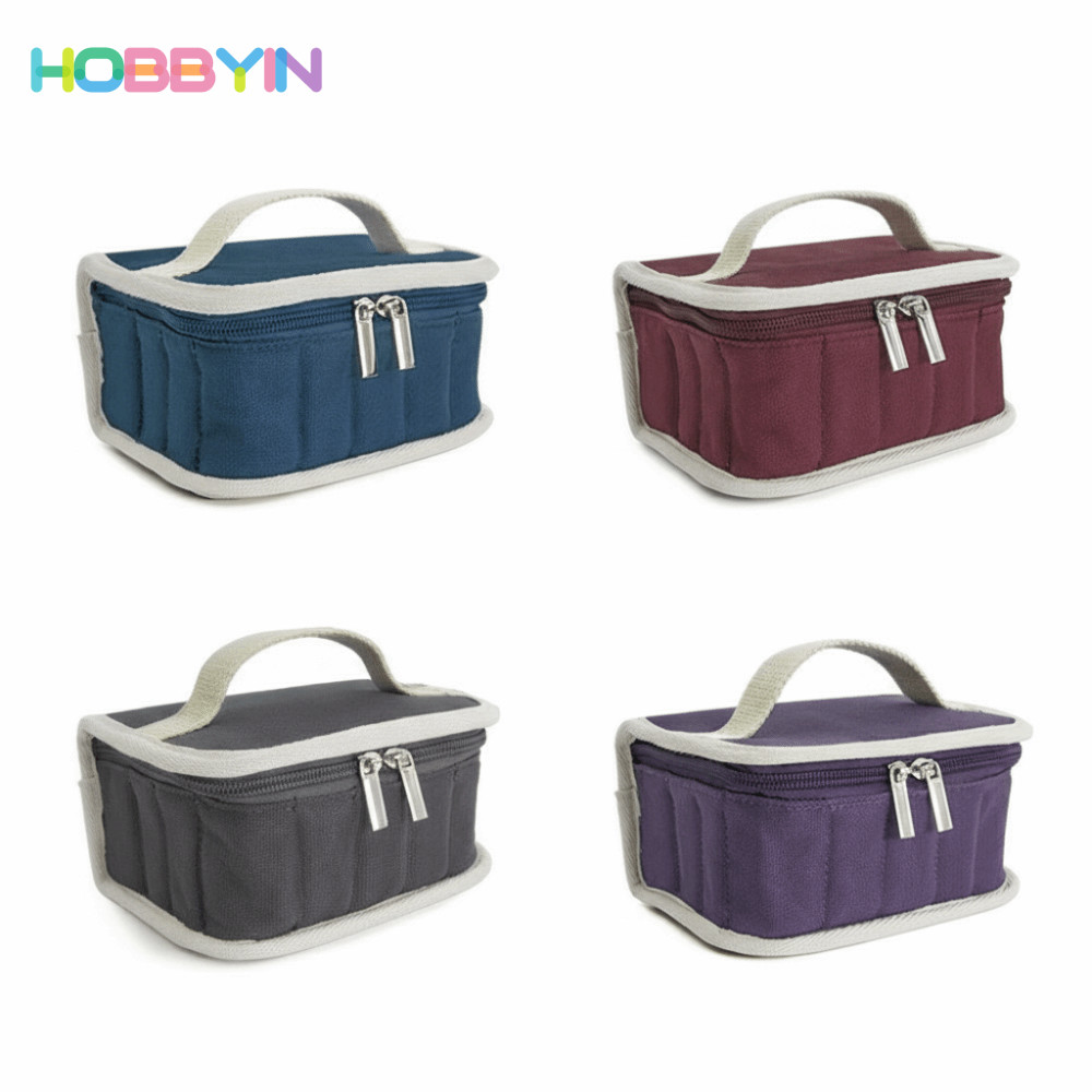 Túi sơn móng tay HOBBYIN, có tay cầm Túi đựng tinh dầu vải, Hộp đựng tinh dầu có dây kéo 16 khe di động