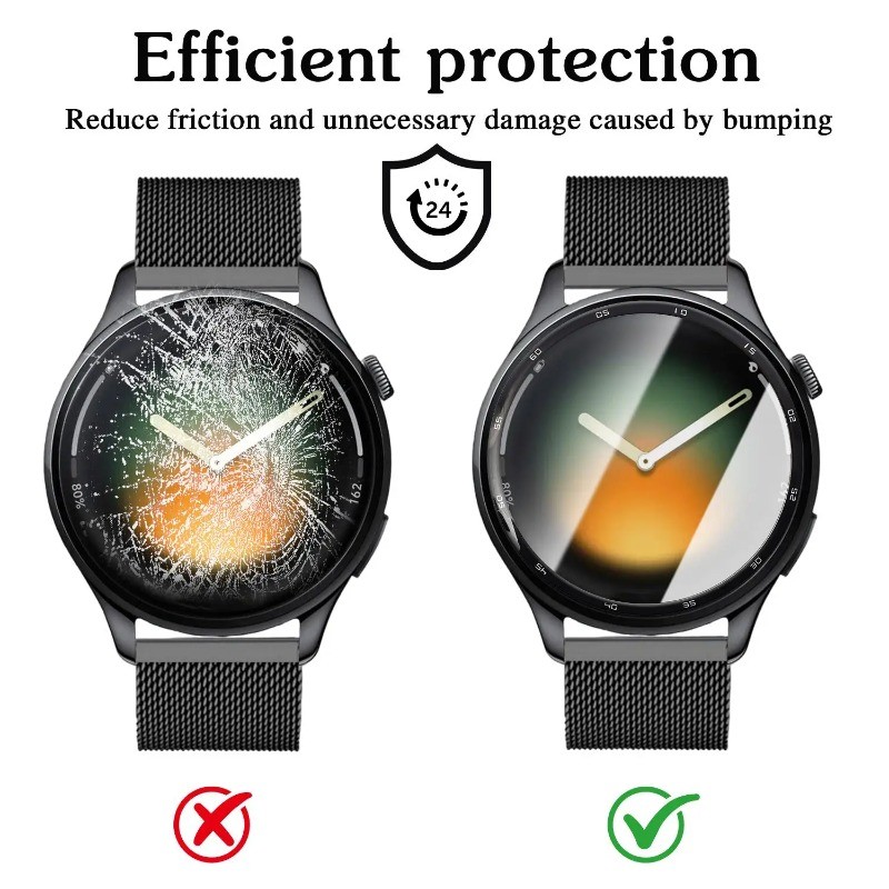 1-3 Chiếc Cong Cạnh Đen Kính Cường Lực Cho Xiaomi Watch S5 S4 S3 Sport 41mm Ultra HD Đồng Hồ Bảo Vệ Màn Hình Cho Xiaomi Watch S2 S1 S5 Pro Active 46mm 42mm Phim Kính Mềm