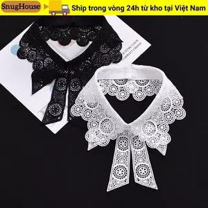 SNUGHOUSE Cổ Giả, Ren Trắng Đen Cổ Hoa Giả, Thời Trang Có Thể Tháo Rời Quần Áo Viền Nữ Bé Gái