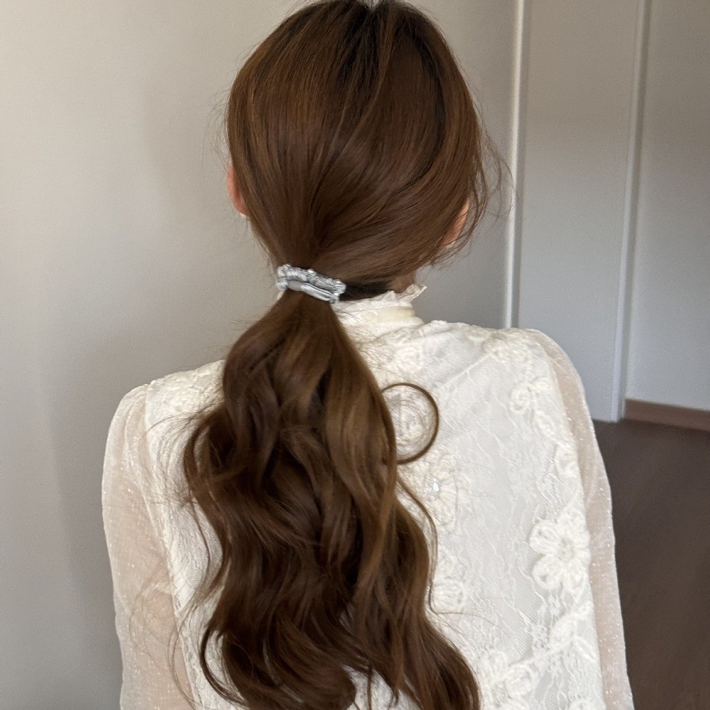 Hululu / Tính Khí Đơn Giản Vòng Tóc Ngọc Trai Độ Đàn Hồi Cao Tươi Bền Vòng Cao Su Dây Buộc Tóc Đính Hạt Phụ Kiện Tóc
