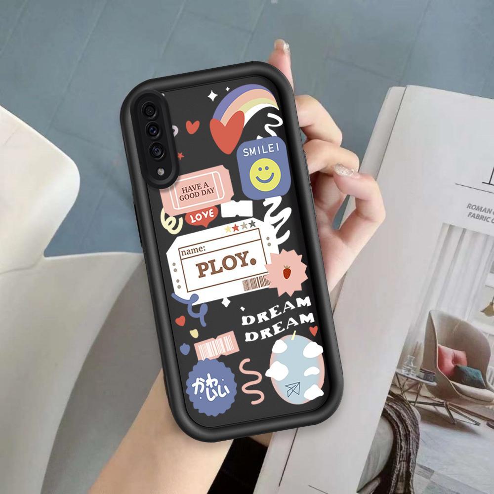 Ốp Lưng Cho Samsung A50 A30S A50S Hoạt Hình Silicon Cầm Tay Mềm Ốp lưng TPU Nhãn Nụ Cười Hoa Thiên Thần Mắt Mặt Sau Chống Sốc