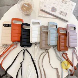 Phone Case For Google Pixel 10 Pro XL 9 8 7 6 / 9A 7A TPU Down Coat Style PU Down Coat Style Aesthetic Korean Cute