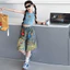 Bé Gái Graffiti Denim Quần Giữa Mùa Hè Phong Cách Mới Quần Short Thời Trang Trẻ Em