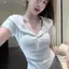 Mùa hè Phong cách mới Thiết kế kiểu Pháp Áo thun ngắn tay có mũ trùm đầu dành cho nữ Pure Desire Sweet Hot Girl Slim-Fit Slimmer Look Dopamine Top