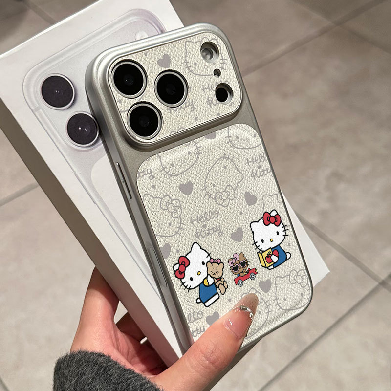 Ốp lưng iPhone Hello Cat Luck Bao da mềm cao cấp đựng máy ảnh - iP 7/8/X/XS/XR/11/12/13/14/15/16/17/Plus/Air/Pro/Max