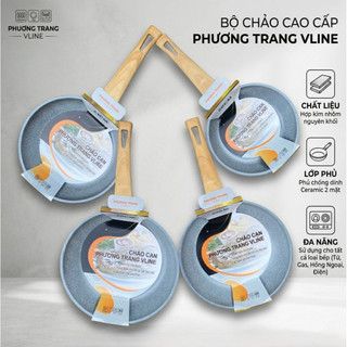 Chảo Đáy Từ Hợp Kim Nhôm Nguyên Khối 20–28cm Phủ Ceramic 2 Mặt - DÙNG TẤT CẢ BẾP