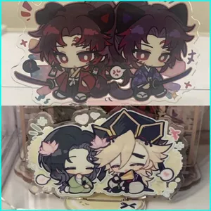 HT2 Demon Slayer Douma Tấm Đứng Acrylic Tsugikuni Yoriichi Đứng Ký Anime Để Bàn Trang Trí TH2