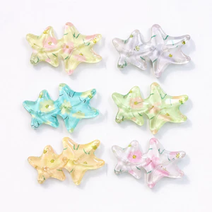 Set Charm Sao Biển Resin Trong Suốt Pastel Xanh Hồng Vàng Cute Trang Trí DIY Làm Vòng Tay Kẹp Tóc Phụ Kiện Biển Dễ Thươn