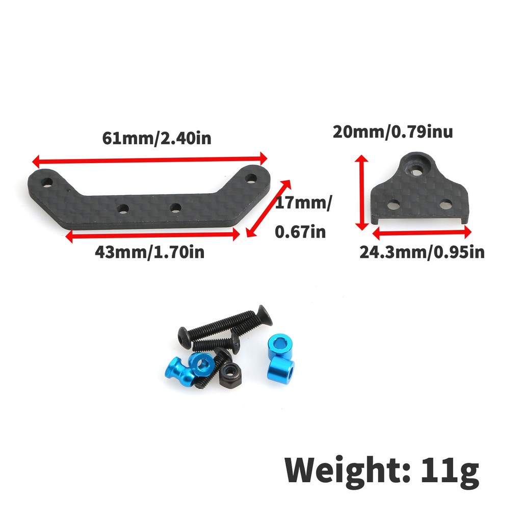 Bộ phận nâng cấp bằng sợi Carbon Ghế cố định hộp số, giá đỡ cố định lái, tấm ép xốp, giá đỡ giảm xóc cho Tamiya XV01 XV-01 1 / 10 RC Phụ kiện dự phòng ô tô