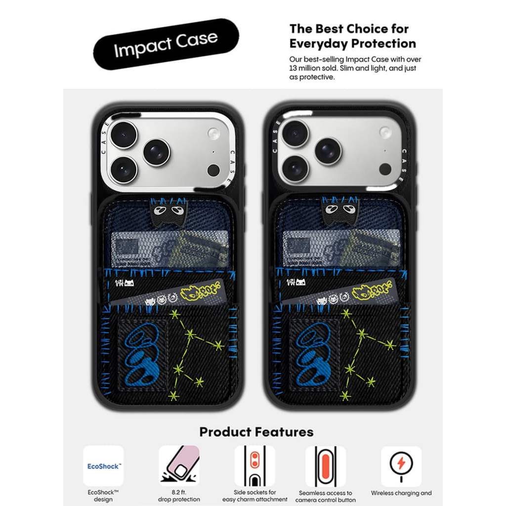 CASECASE X Monster fabric Case White Camera Ring Edition Matte Đen Cứng Hút Từ Tính Tác Động Dành Cho Apple IPhone 13 14 15 16 17 Pro Max Air Plus Có Hộp